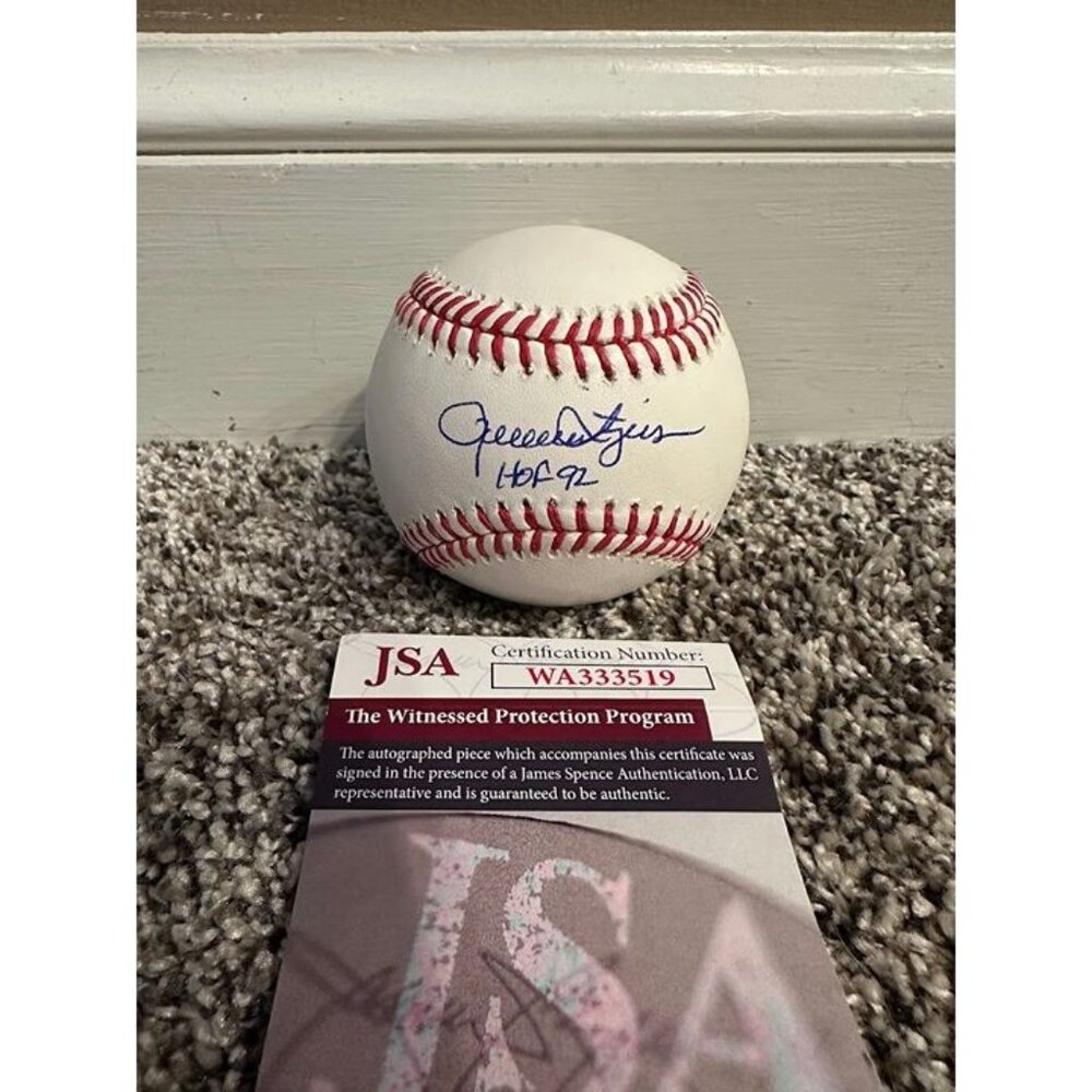 Rollie Fingers signed "HOF 92" autographed OMLB Baseball Oakland A's JSA